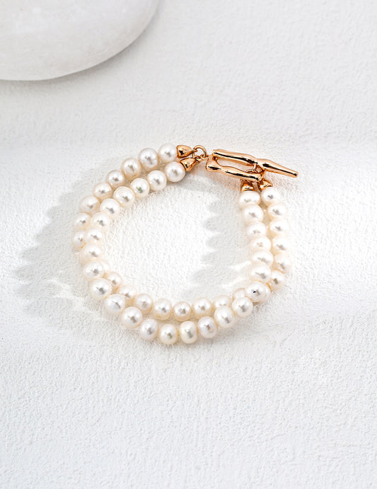 Double Strand Freshwater Pearl Bracelet