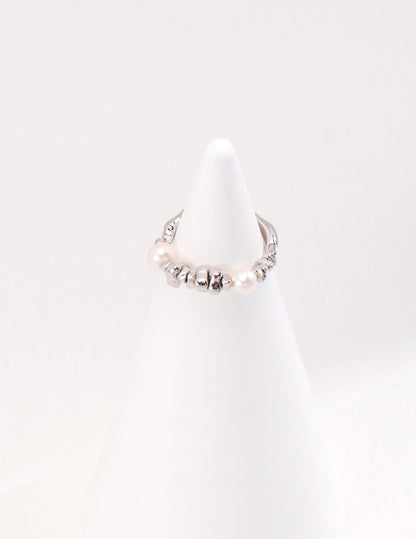 Dual-Tone Beaded Pearl Rings