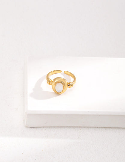 Gold Bezel Mother-of-Pearl Ring