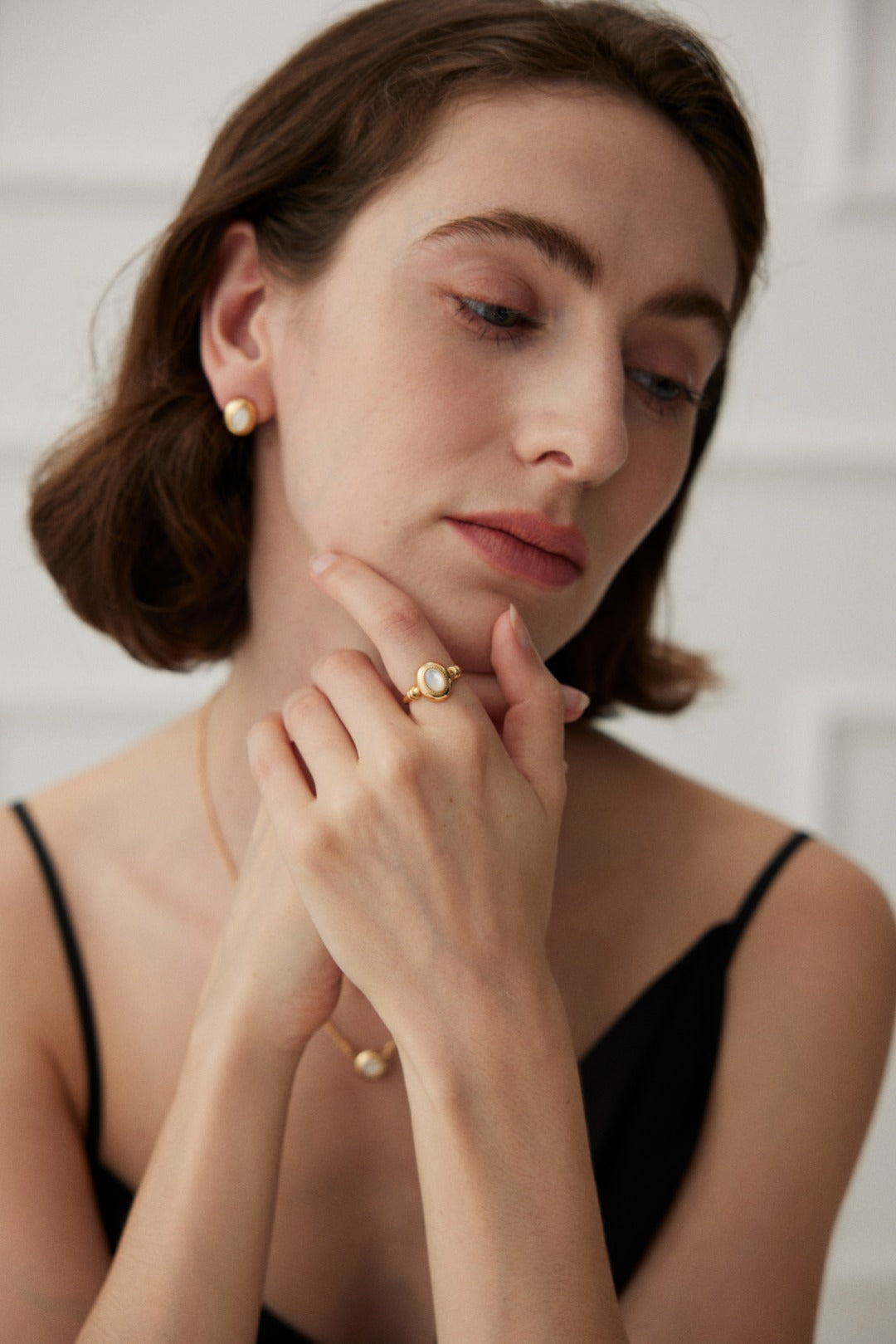 Gold Bezel Mother-of-Pearl Ring