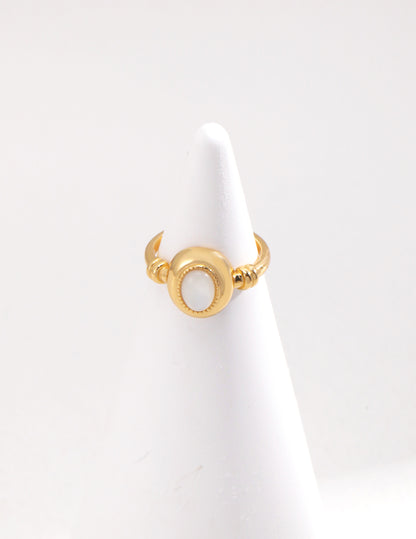 Gold Bezel Mother-of-Pearl Ring