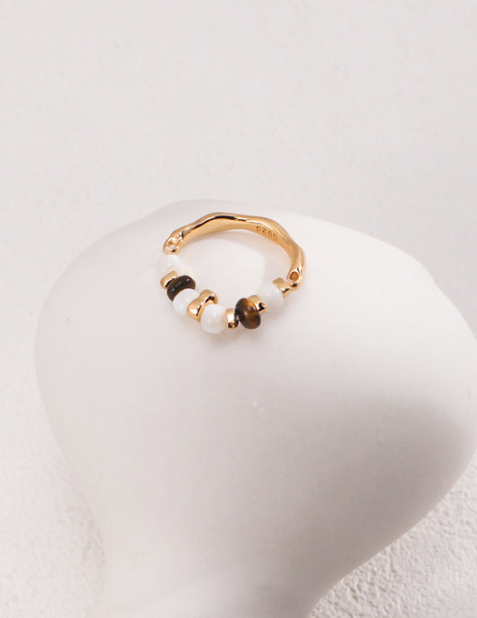 Golden Beaded Harmony Ring