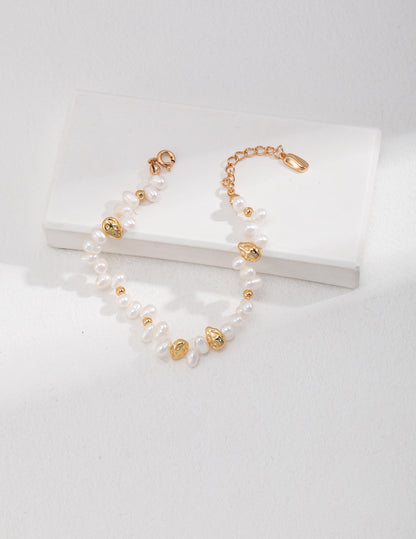 Golden Glow Freshwater Pearl Beaded Bracelet