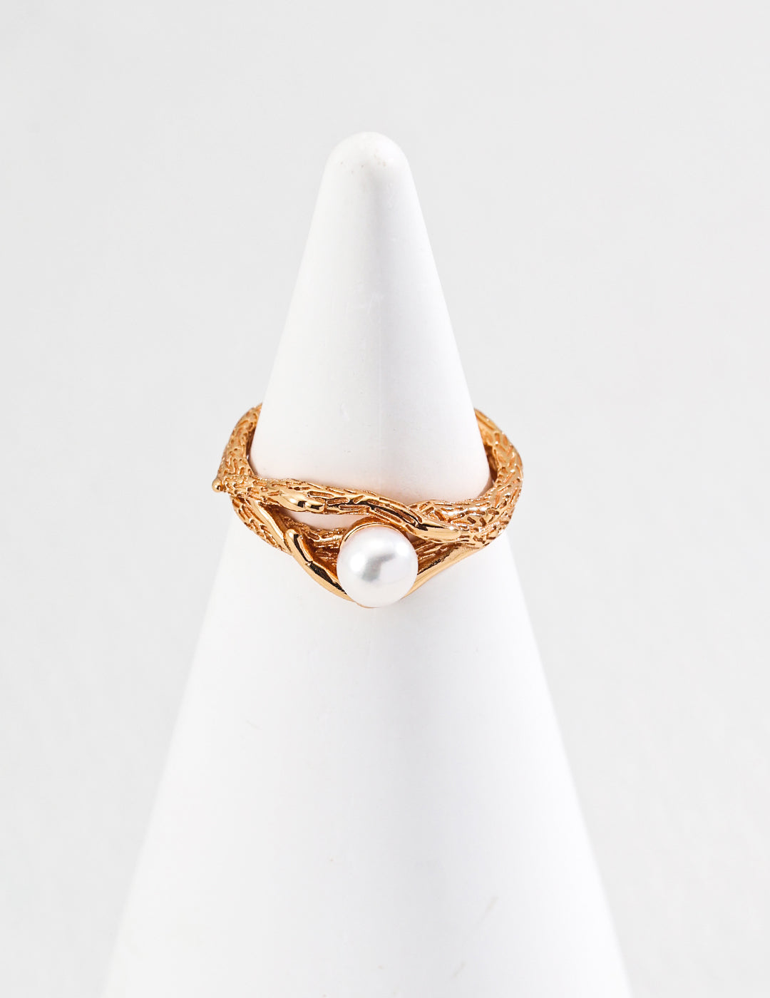 Golden Vine Freshwater Pearl Ring