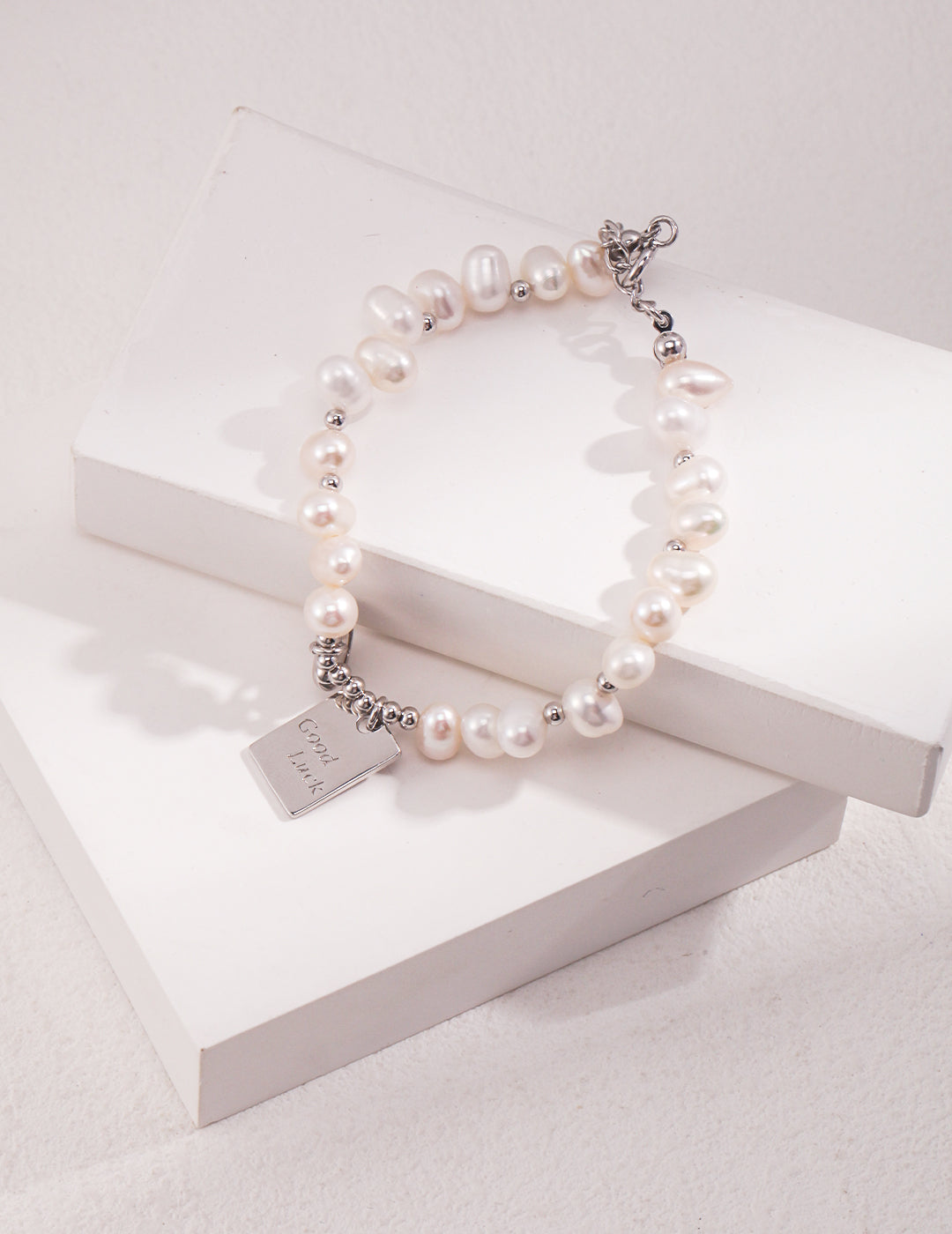 Good Luck Freshwater Pearl Charm Bracelet