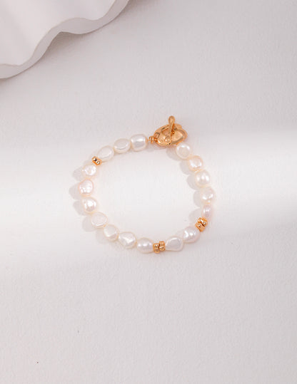 Golden Toggle Freshwater Pearl Bracelet