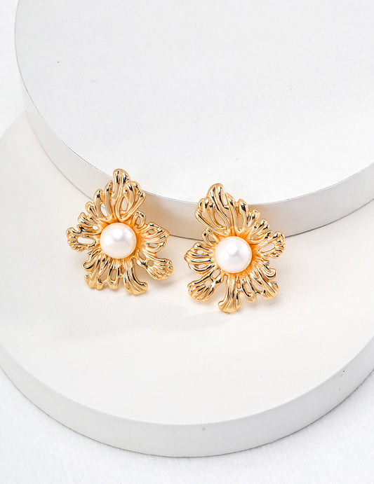 Sunburst Pearl Statement Earrings